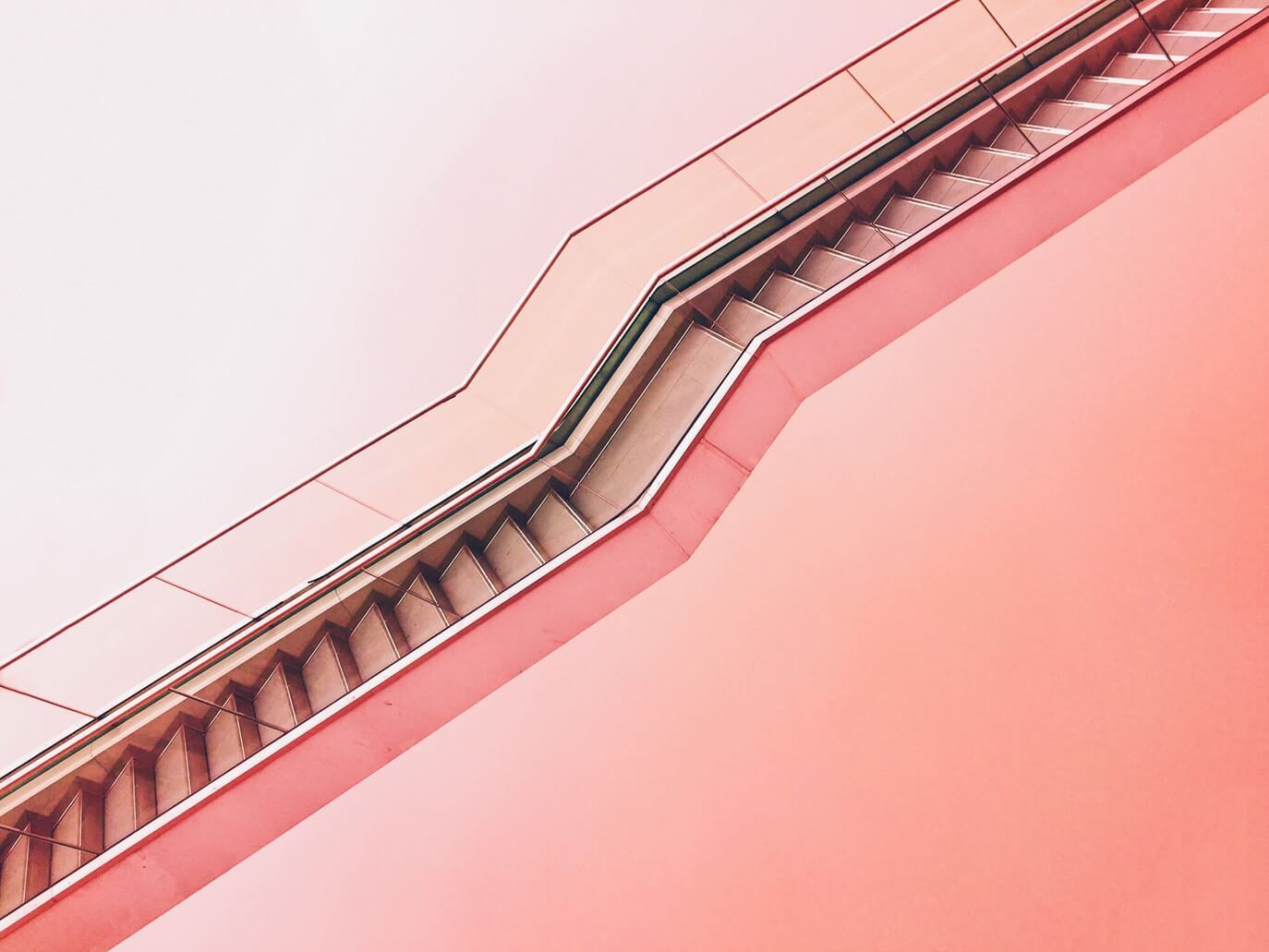 Stairs on the pink background