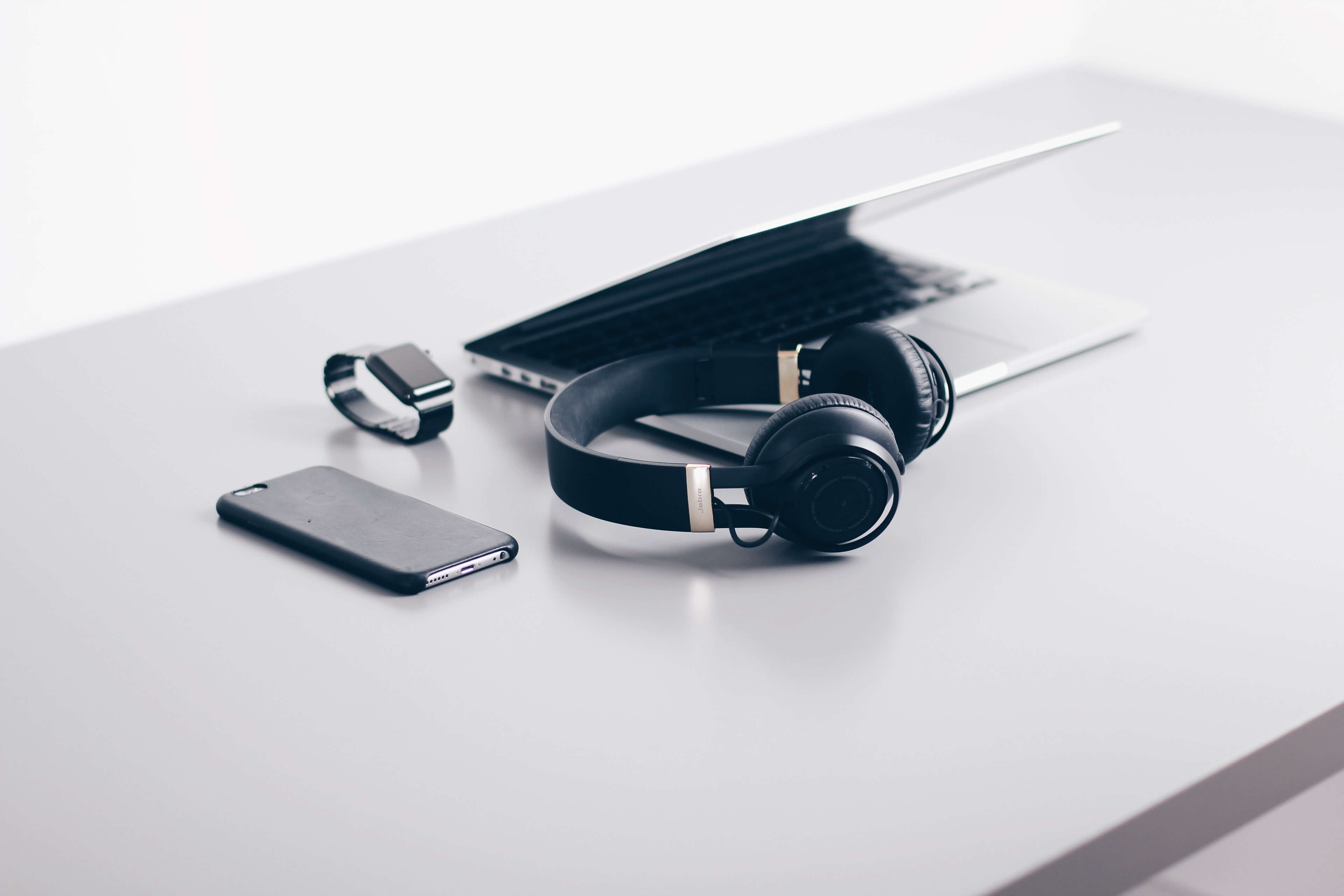 Different devices on table